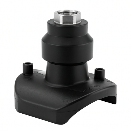 Electrofusion transition saddle with stainless steel female outlet, black PE4710 injection-molded saddle