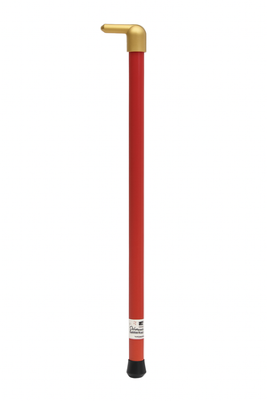 Insulating disconnect stick with a foam-cored FRP design, 1.25-inch diameter, featuring a gold hook and red shaft.