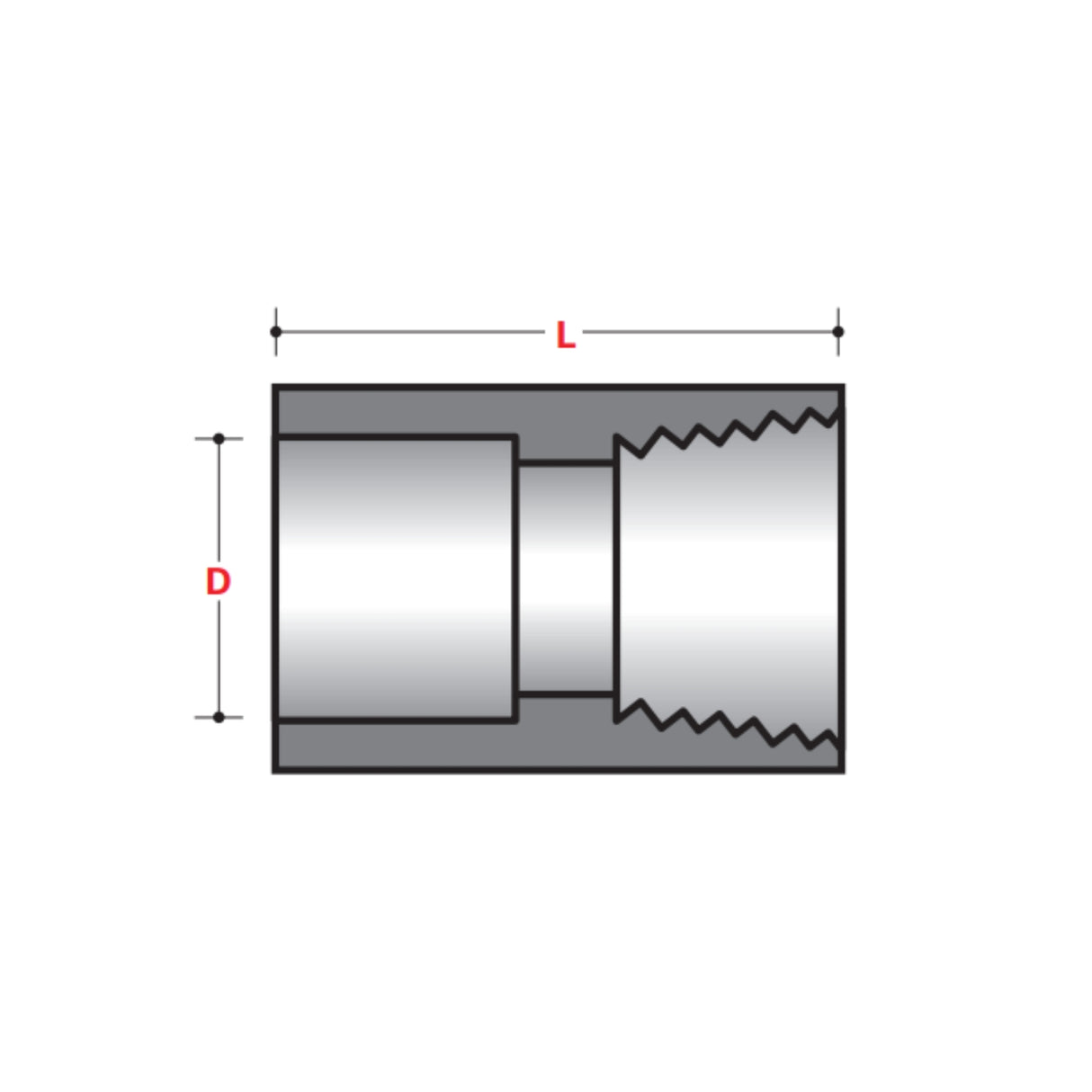 Female Adapter for Fiberglass to GRS Conduit (XW) - ABOVE GROUND