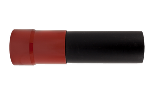 Standard Female NPT transition fitting with epoxy-coated carbon steel collar and HDPE extension for SDR 7–17 piping systems.