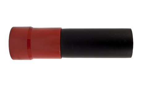 Standard Female NPT transition fitting with epoxy-coated carbon steel collar and HDPE extension for SDR 7–17 piping systems.