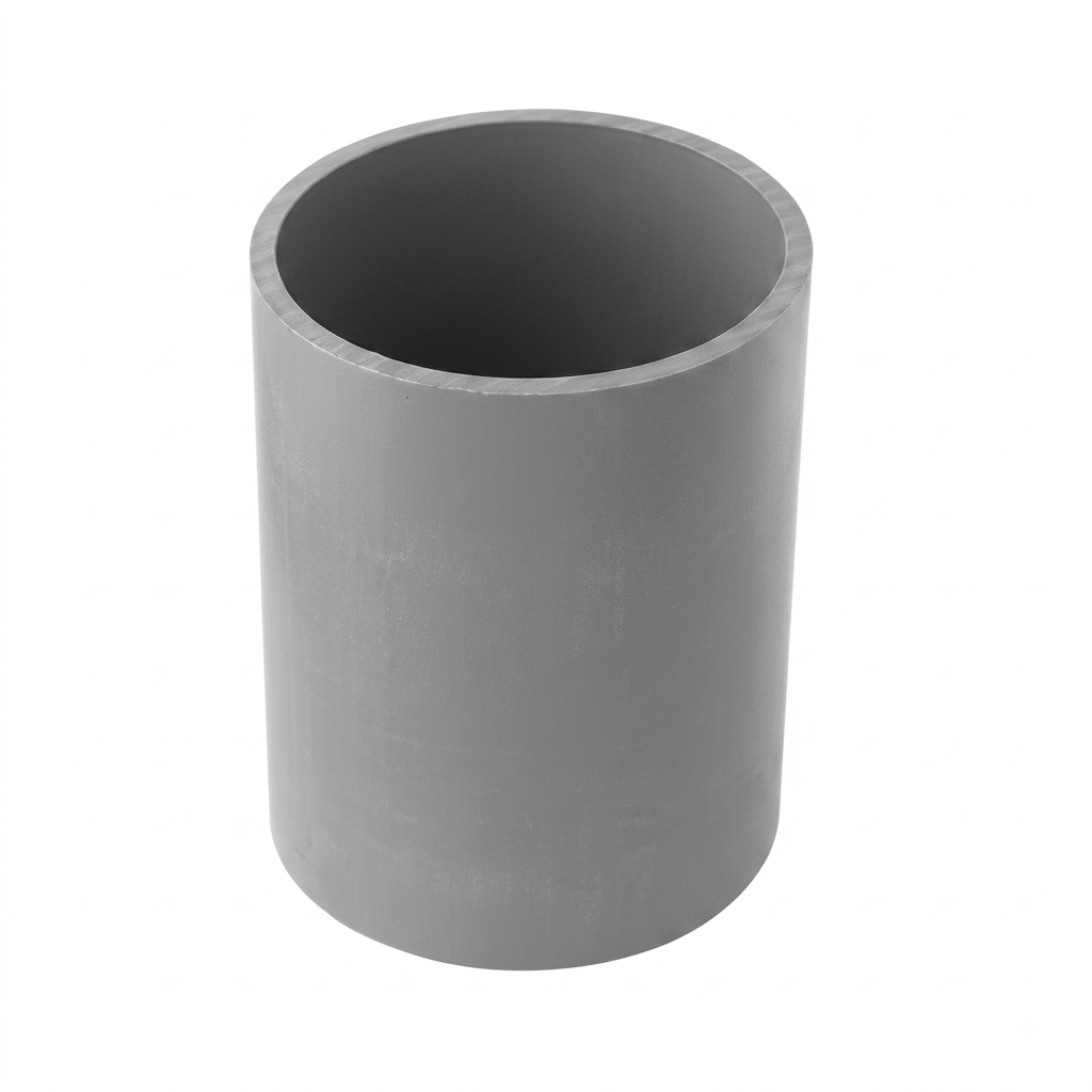 Long line Schedule 40 sleeve repair coupling with no internal center stop
