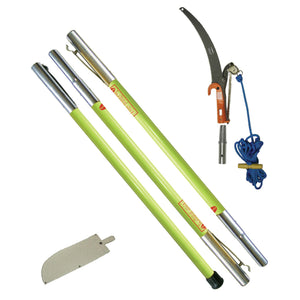 Jameson JE-11K 18 ft line clearance pruner kit with PH-11 pruner head, saw blade, rope, and scabbard