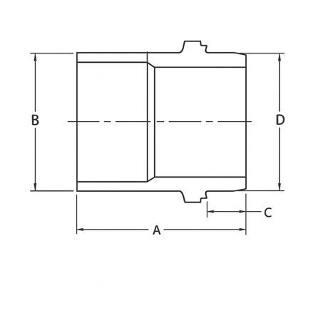 Technical line drawing of an Integrity Fusion MJ Adapter showing A, B, C, and D dimensional callouts for IPS and DIPS sizes.