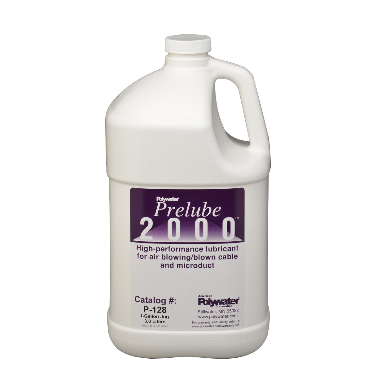 Polywater Prelube 2000 – 1-gallon jug of fiber optic cable-blowing lubricant.