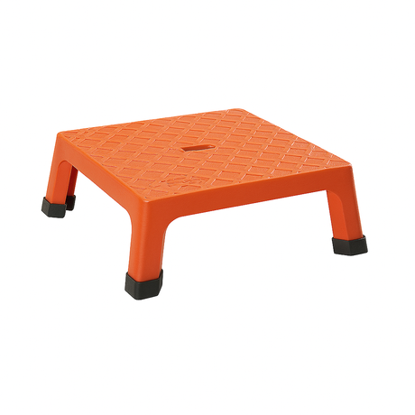 Insulating platform in bright orange, featuring a textured surface and sturdy legs for utility applications.