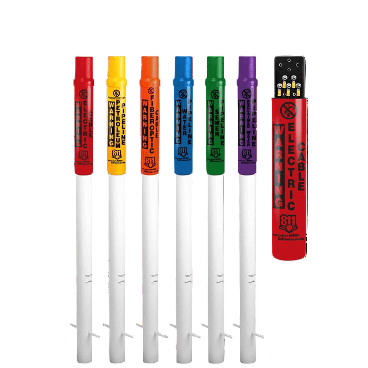 Trident RhinoDome Test Station featuring a dome marker post with an 11-hole terminal board and various colored warning markers.