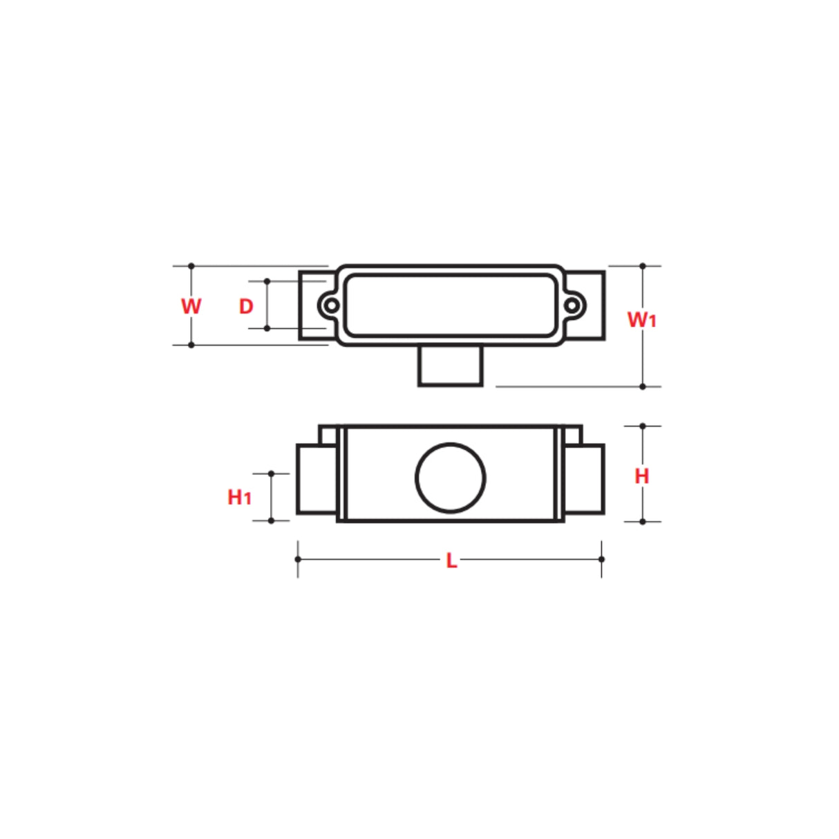 TYPE T Conduit Body - ABOVE GROUND