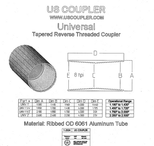 Universal Tapered Couplers | Aluminum