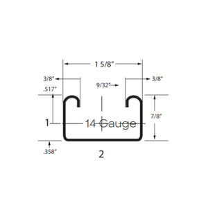 Stainless Steel 1 5/8" x 7/8" Solid Strut - Type 304