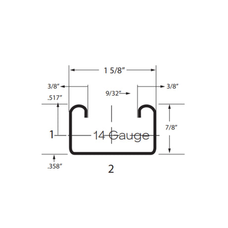 Stainless Steel 1 5/8" x 7/8" Solid Strut - Type 316