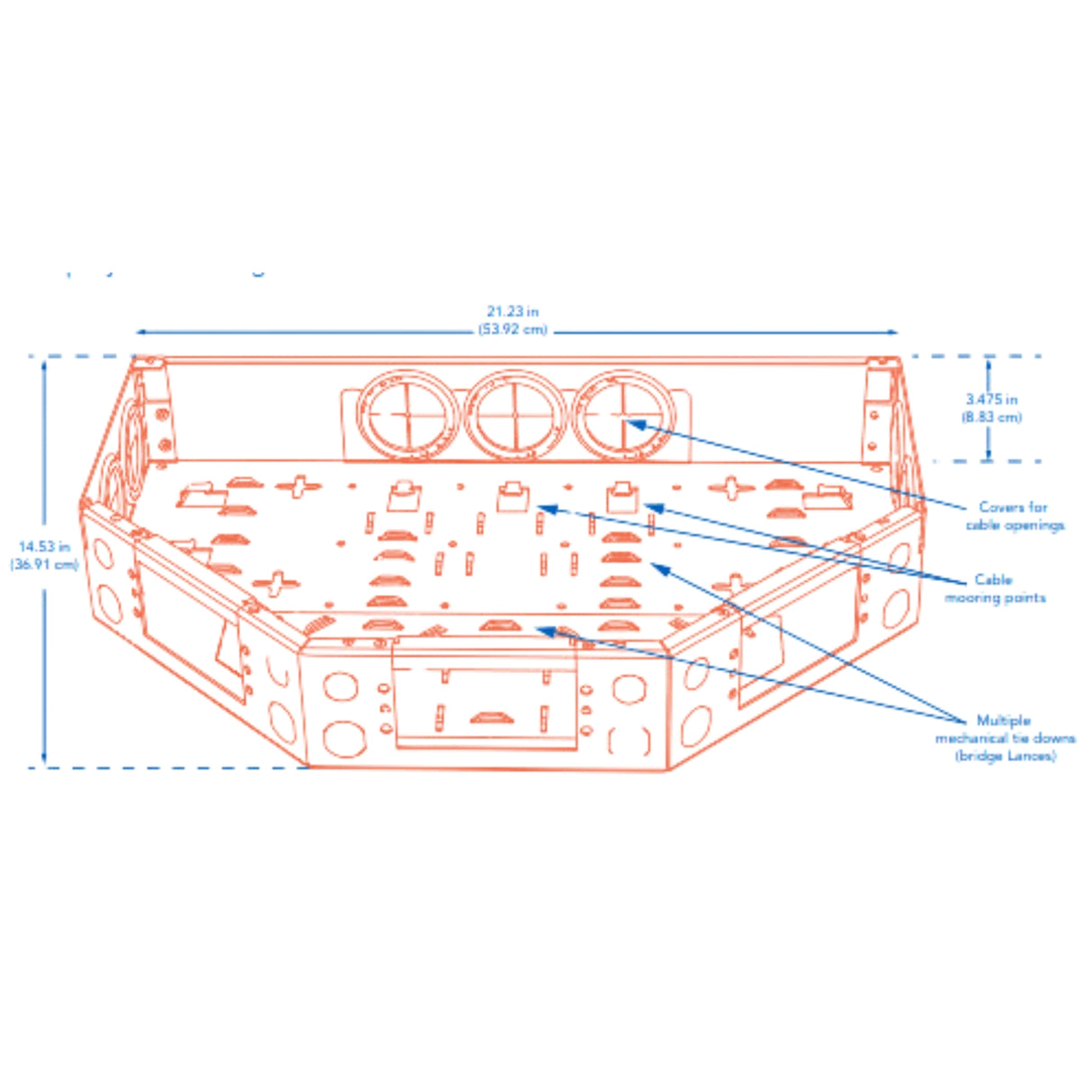 Mds Bulkhead Plate 2.50" Cable Opening And Strain Support 2-slot