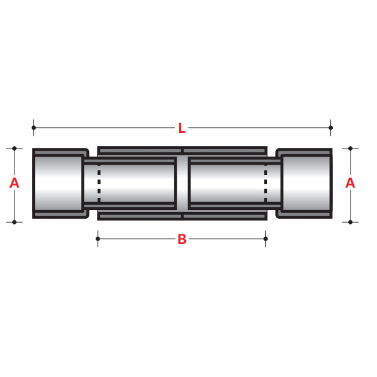 DOUBLE EXPANSION JOINT, NO O-RINGS (XW) - ABOVE GROUND