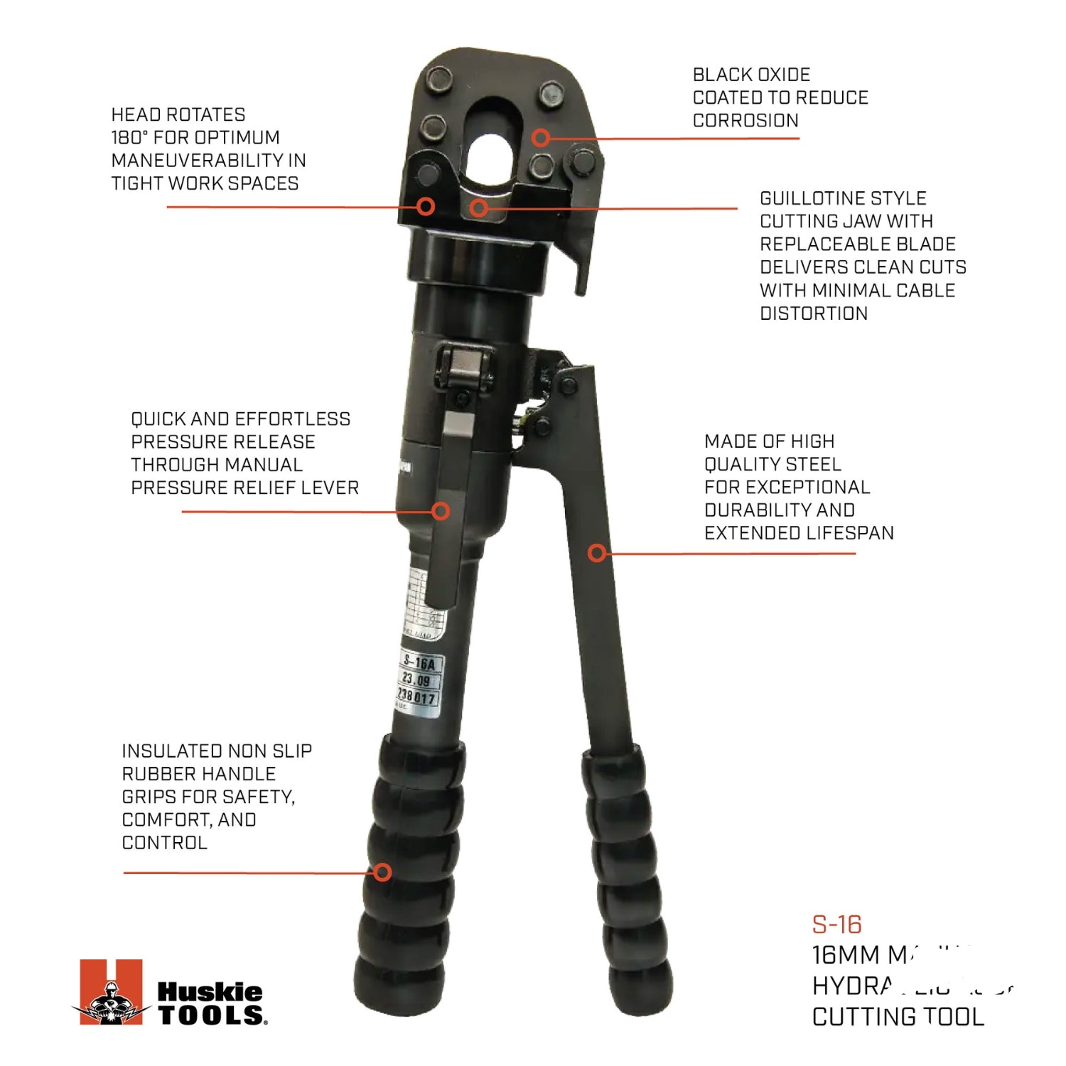 NEIGHBORHOOD SRL. CUTTER /S−TOOL S-16 Manual Hydraulic Cutting Tool | 16mm Jaw Opening | Utility