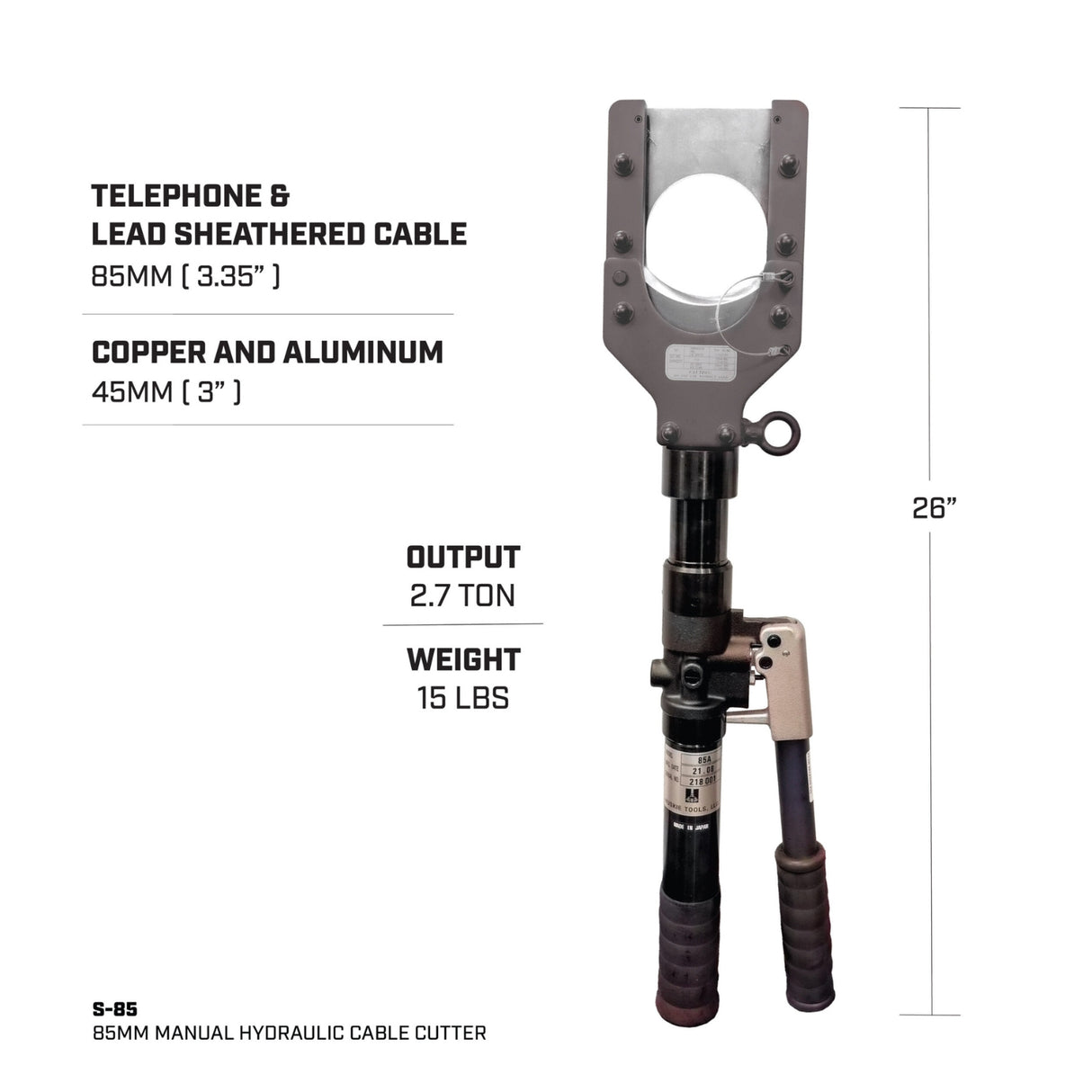 85mm Manual Hydraulic Cable Cutter