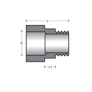 Special Male Adapter for PVC-Coated Fittings - ABOVE GROUND