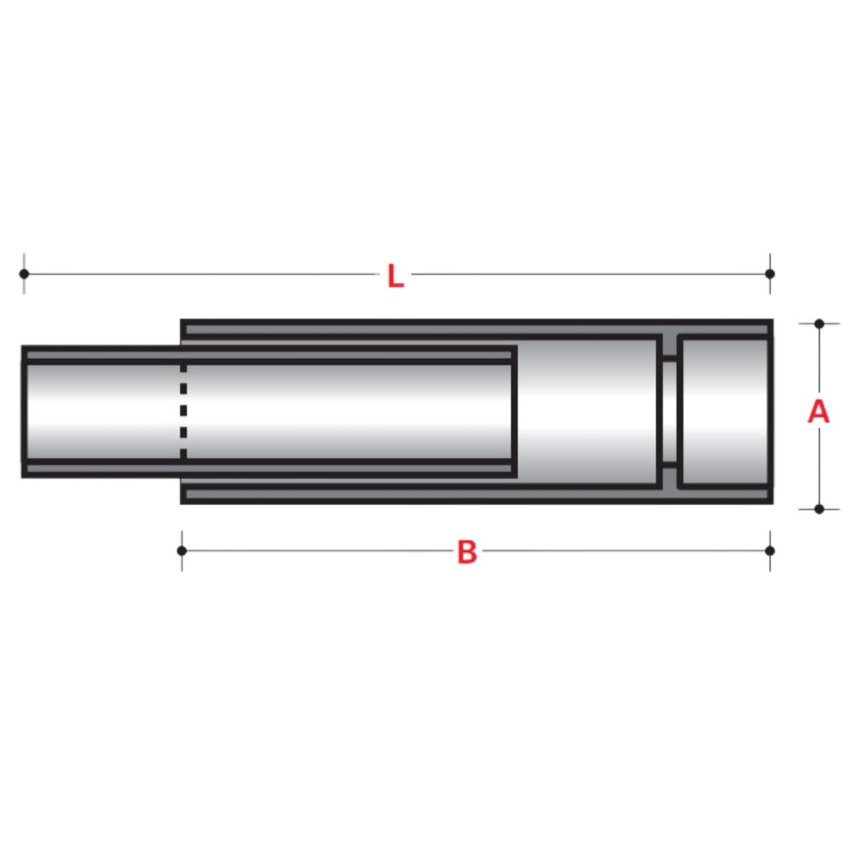 SINGLE EXPANSION JOINT SOCKET X SPIGOT, NO O-RING (XW) - ABOVE GROUND