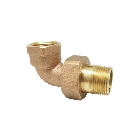 Brass radiator union elbow 9150F with FNPT and MNPT connections for reliable plumbing installations.