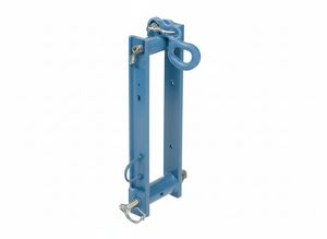 Adjustable center tube mount for fiber optic sheave, featuring a sturdy blue metal frame and secure attachment points.