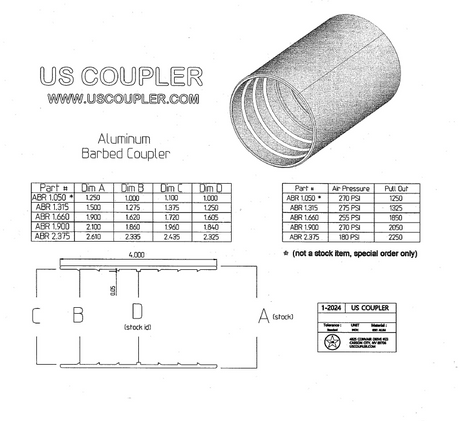 Barbed Couplers | Aluminum