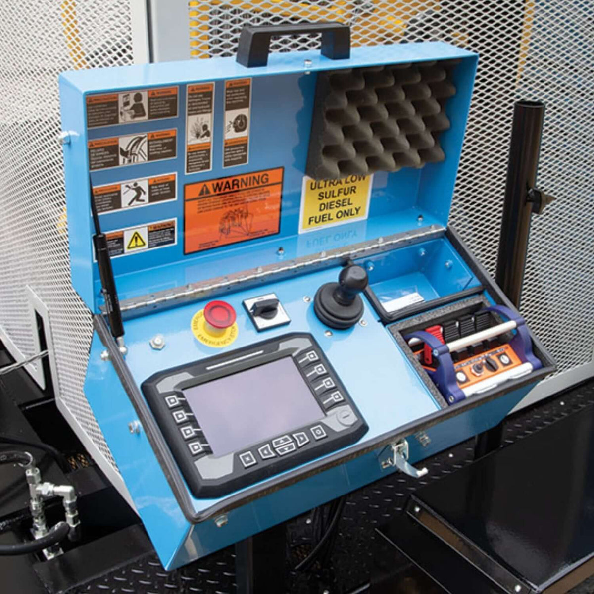 Blue Ox cable puller control panel with color display and remote control
