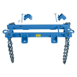 Blue CableGlider floor, conduit and pole mount frame with chains and mounting brackets