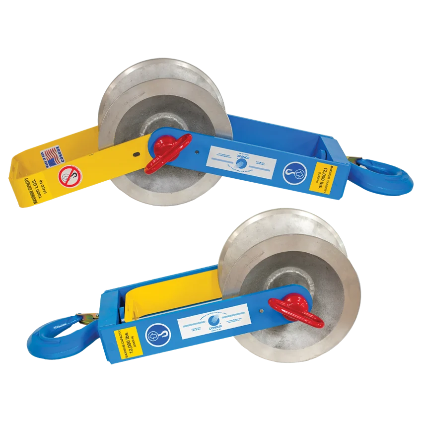 Condux heavy-duty hanger sheave assemblies compatible with the listed replacement parts.