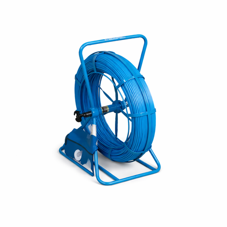 Condux Mini-Cobra duct rodder with compact blue cage and hand brake