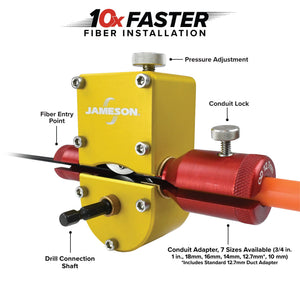 Jameson Fiber Driver Installation System | Drill-Driven Flat Drop Installer | 300’+ Push