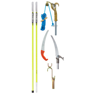Jameson JE-6PKG-2 foam core line clearance pruner kit with 12 ft pole, pruner, pole saw, hand saw, and limb raiser