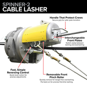 Jameson CL-TR22 Spinner-2 Cable Lasher | 3" Bundle Capacity | Aerial Cable Lashing Tool