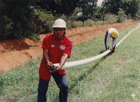 PVC Multi-Gard conduit installed underground with multiple innerduct pathways for organized cable management in utility construction