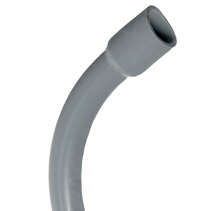 Schedule 40 PVC 45 degree sweep elbow with integral bell end, gray heavy-wall PVC