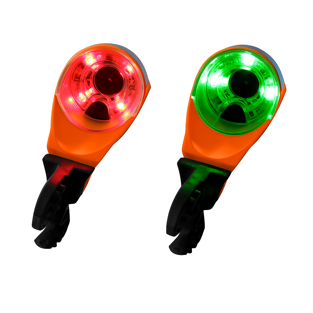 PENTA ESP Voltage Detector showing red and green LED indicators for voltage presence and self-test readiness.